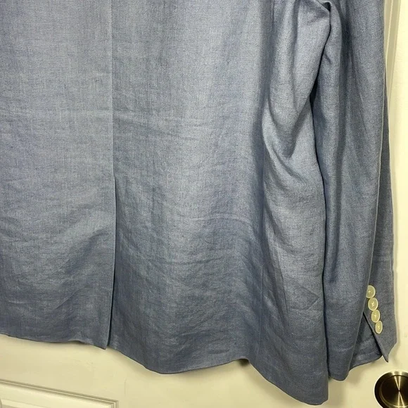 Lauren Ralph Lauren Linen Blazer Sz XL 48R Blue Classic Old Money Single Breast - Picture 9 of 15